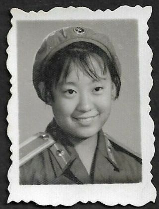 Cute Woman Military Doctor China Pla 1955 - Style Uniform Chinese Army Photo Orig.
