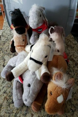 Nwt Wells Fargo Legendary Pony Horse Plush Stuffed Animal Set Of 7 Various Years