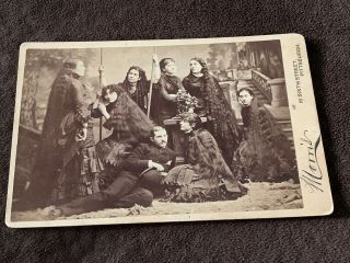 Cabinet Card Photo Sutherland Family Seven Sisters,  Very Long Hair,  Barnum&bailey