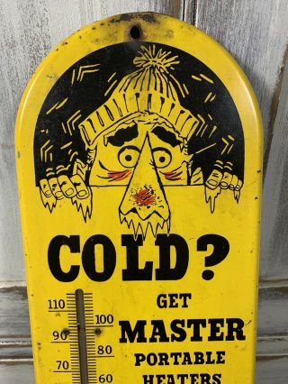 Vintage 15” Ohio Master Portable Heater Advertising Sign Thermometer