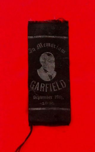 President And Civil War General James Garfield Mourning Ribbon