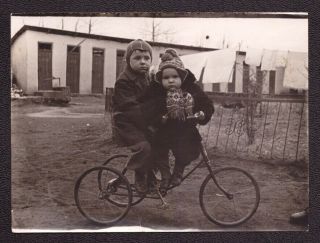 Young Cute Soviet Child Bike Сlothing Dress Ussr Russian Vintage Old Photo