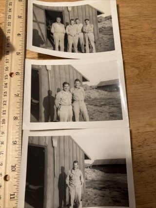 Wwii Us Navy Soldiers Snapshots Set Of 3 Posing Photo Photograph