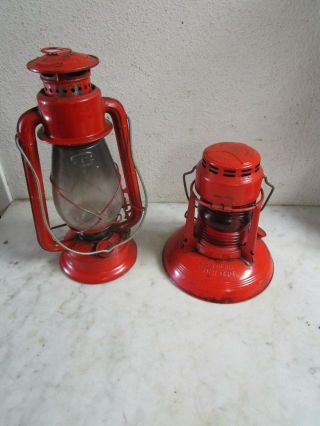 Vtg Dietz No.  40 Red Globe City Of Pasadena Water Dept R.  R Lantern & No - 20 Lamp