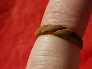 Ultra Rare Viking Bronze Twist Type Finger Ring.  A Must.  L158a