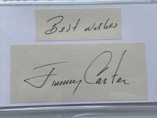 President Jimmy Carter Authentic Autograph Signed Cut Auto Signature PSA DNA 2
