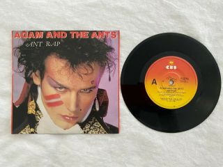 Adam And The Ants Ant Rap Picture Sleeve 1981 Australian Press 7 " 45