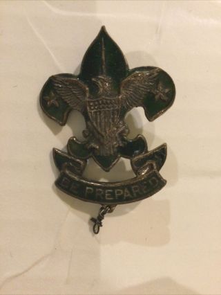 Older Green Enamel Scoutmaster 1st Class Large Pin