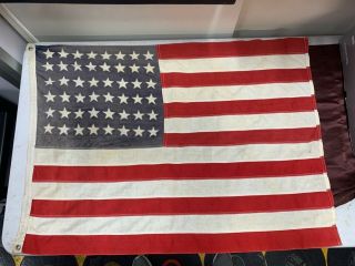 Vintage Old U.  S.  48 Star American Flag 32 " X 23 " Size