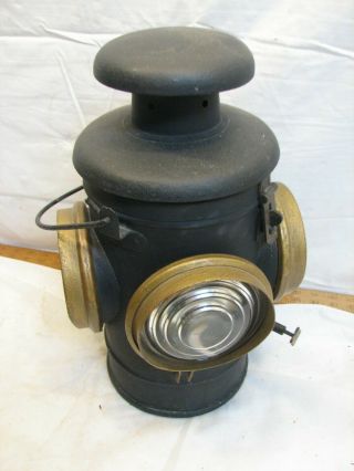 Vintage 4 - Way Railroad Switch Signal Lantern Train Rr Lamp Light Decor
