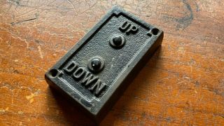 Vintage Antique Cast Iron Elevator Up Down Switch Plate Control Box With Buttons