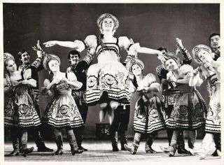1970s Big School Dance Ensemble Folk Ethnic Teen Girls Men Dancers Russian Photo