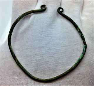 Ancient Bronze Age Decorated Bronze Coiled Bracelet - Circa 800bc (full)