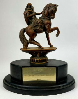A.  H.  A.  S.  F.  V Half Arabian Western Pleasure 1968 Horse Trophy Black Base