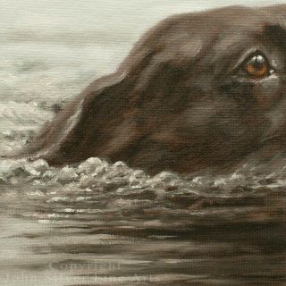 BLACK LABRADOR RETRIEVER DOG OIL PAINTING by Master Artist JOHN SILVER 3