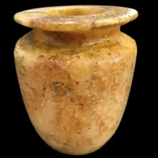 Large Ancient Egyptian Alabaster Storage Vessel 300 Bc (5)