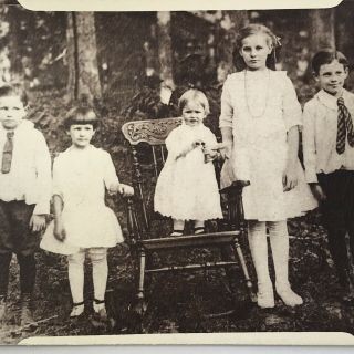 Vintage Black And White Photo Reprint Siblings Boys Girls Children Photo 7 X 5