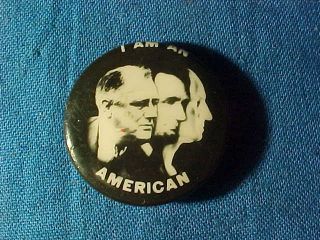 Orig 1930s I Am An American Political Pinback W Fdr - Lincoln - Washington Images