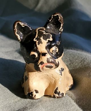 Rare Antique Hubley Cast Iron Boston Terrier Dog Paperweight