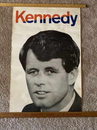 1968 Huge Classic Robert Kennedy For President Campaign Poster 37 " X24”