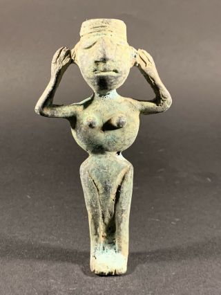 Very Rare Ancient Luristan Bronze Masculine Fertility Statuette Ca 1000 Bce