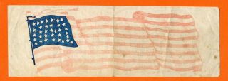 35 Star Flag 1863 Pa Union Ticket Election Ballot Andrew Curtin Governor
