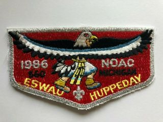 Eswau Huppeday Lodge 560 Oa S12 1986 Noac Flap Order Of The Arrow Bsa