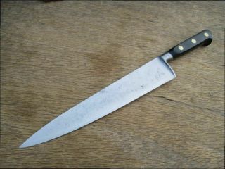 Vintage Sabatier Professional Carbon Steel Chef Knife W/razor Sharp 9 - 7/8 " Blade
