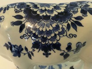 Antique Vintage Fine Art Pottery Royal Delft Blue Cow Porcelain Hand painted 6