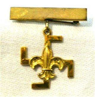 Thanks Badge Birks Ellis 9k Gold Boy Scout Medal Award Decoration 1930s Pin