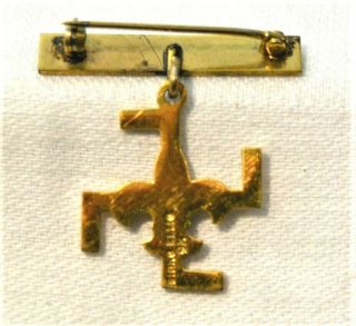 THANKS Badge Birks Ellis 9K Gold Boy Scout Medal Award Decoration 1930s Pin 2