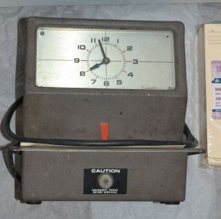 Vintage Simplex Time Recorder Keeper Punch Clock Record with Time Cards 3