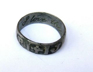17th/18th Century Silver Posy Ring With R,  J Monogram: 