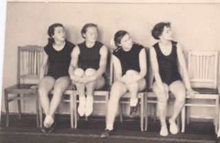 1950s Pretty Young Women Girls Gymnastics Athletes Sport Ussr Old Russian Photo