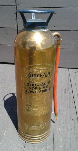 Antique Brass Soda Acid Fire Extinguisher General Quick Aid Ts15