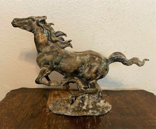 Vintage Toyo Japan Cast Metal Bronze Horse Statue Figurine Sculpture - 12 "