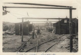 Vintage Photo Little Kids Posing On Old Railroad Tracks Mine Entrance Antique