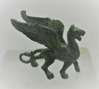 European Finds Ancient Viking Bronze Nordic Dragon Amulet Wearable Rare