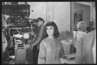 Elizabeth Taylor Camera Crew Vintage 1960 Cleopatra Candid Negative