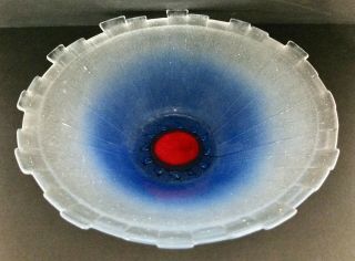 Richard L.  Knopf Signed Vintage Mid - Century Modernist Art Glass Bowl 12.  25 " Wide