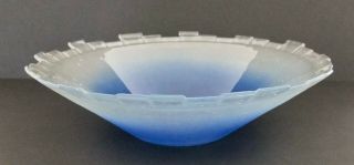 Richard L.  Knopf Signed Vintage Mid - Century Modernist Art Glass Bowl 12.  25 