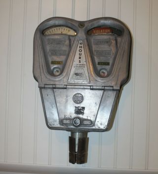 Rare Vintage Antique Double Dubl Dual Parking Meter Sign