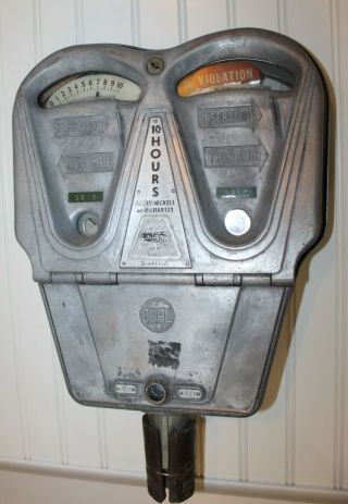 Rare Vintage Antique Double Dubl Dual Parking Meter Sign 2