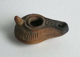 GREEK ROMAN STYLE Ceramic Pottery Clay Terracotta Oil Lamp 2