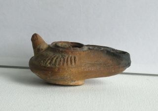 GREEK ROMAN STYLE Ceramic Pottery Clay Terracotta Oil Lamp 3