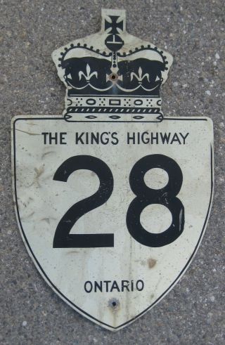 Vintage Authentic Metal Ontario Route 28 The King 