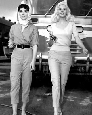 1957 Film Actresses Joan Collins & Jayne Mansfield 8x10 Photo The Wayward Bus