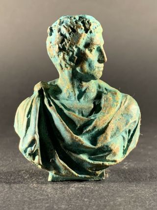 Rare - Heavy - Highly Detailed Ancient Roman Bronze Period Bust - 200 - 400 Ad
