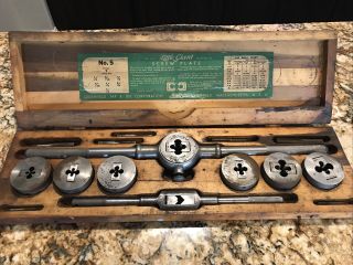 Vintage 5 Greenfield Tap And Die.  Little Giant Screw Plate Set