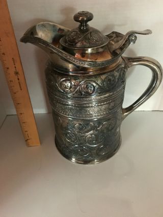 Tiffany & Co Makers Silver Soldered Vintage Water Pitcher Ice Lip Repousse